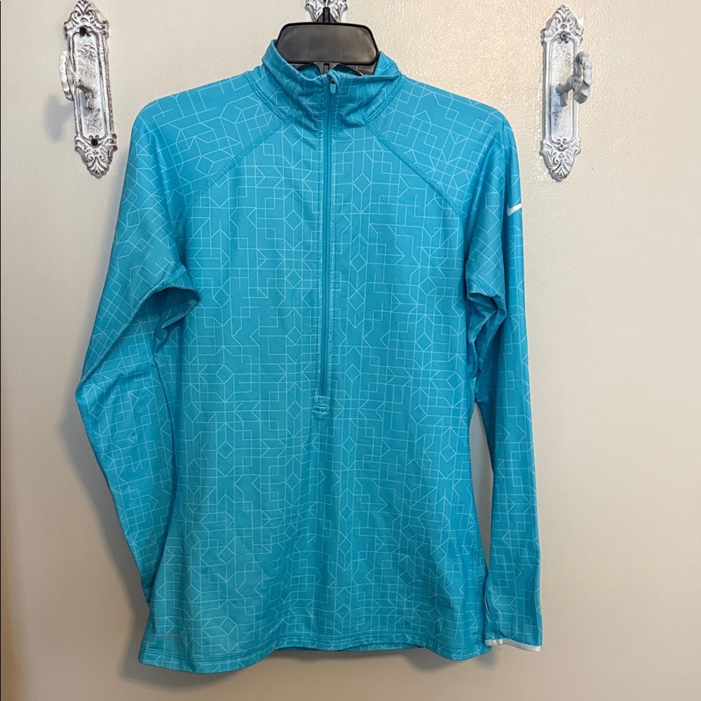 Nike pro  Turquoise Quarter-Zip Pullover